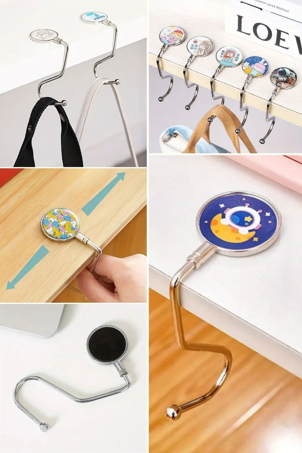 GENEL® Masaya Takılabilen Çanta Askısı Çanta Tipi Pratik Metal Çanta Kanca - UcuzaGeliyor