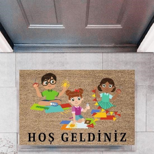 Kapı Önü Paspası Dekoratif Dijital Baskı ÇocuklarP-2719 - UcuzaGeliyor