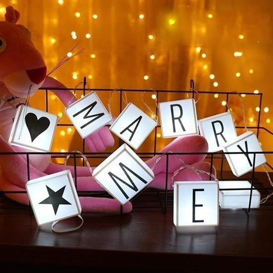BUFFER® 10lu Lightbox Işıklı Harf Mesaj Panosu Dekoratif  Harf Işık Zinciri - UcuzaGeliyor