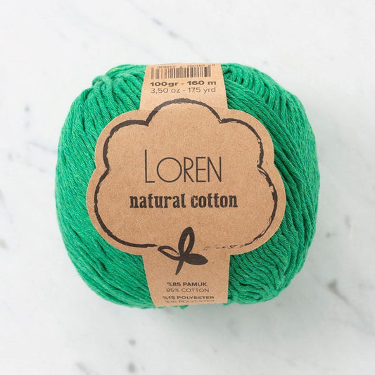 Loren Natural Cotton Yeşil El Örgü İpi - R028 - 33904 - UcuzaGeliyor