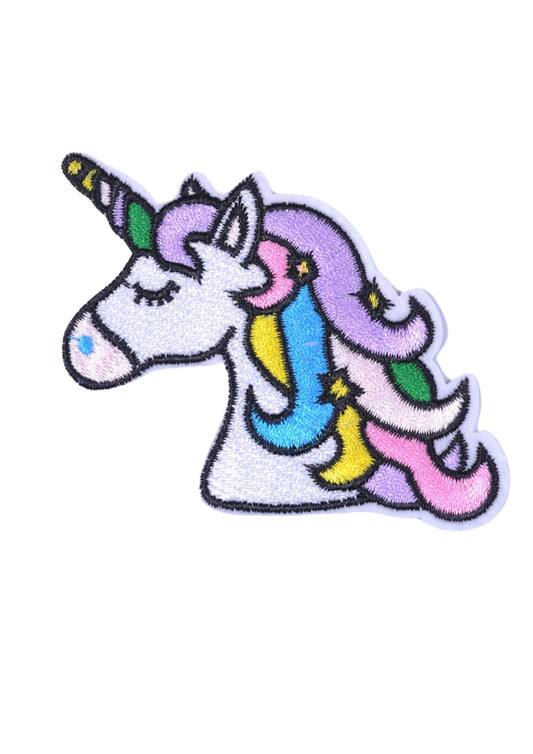 Aplike Ütü İle Yapışan Unicorn At Beyaz Karışık Arma 6x3 cm - UcuzaGeliyor