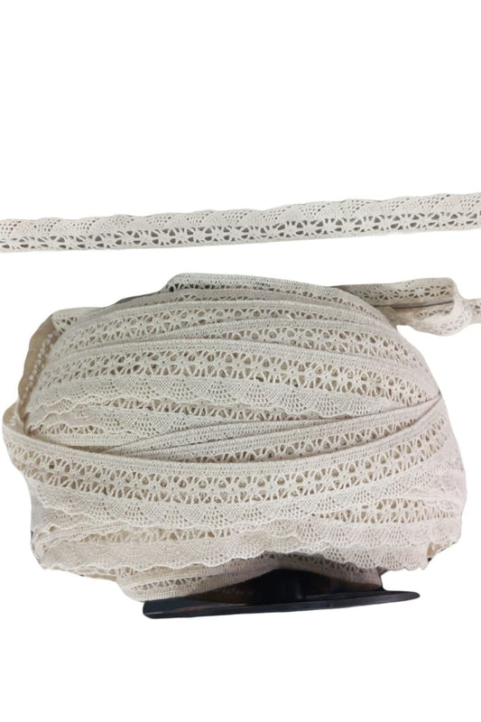 Kopanaki Dantel en 4 cm Şeritli Krem 10 Metre - UcuzaGeliyor