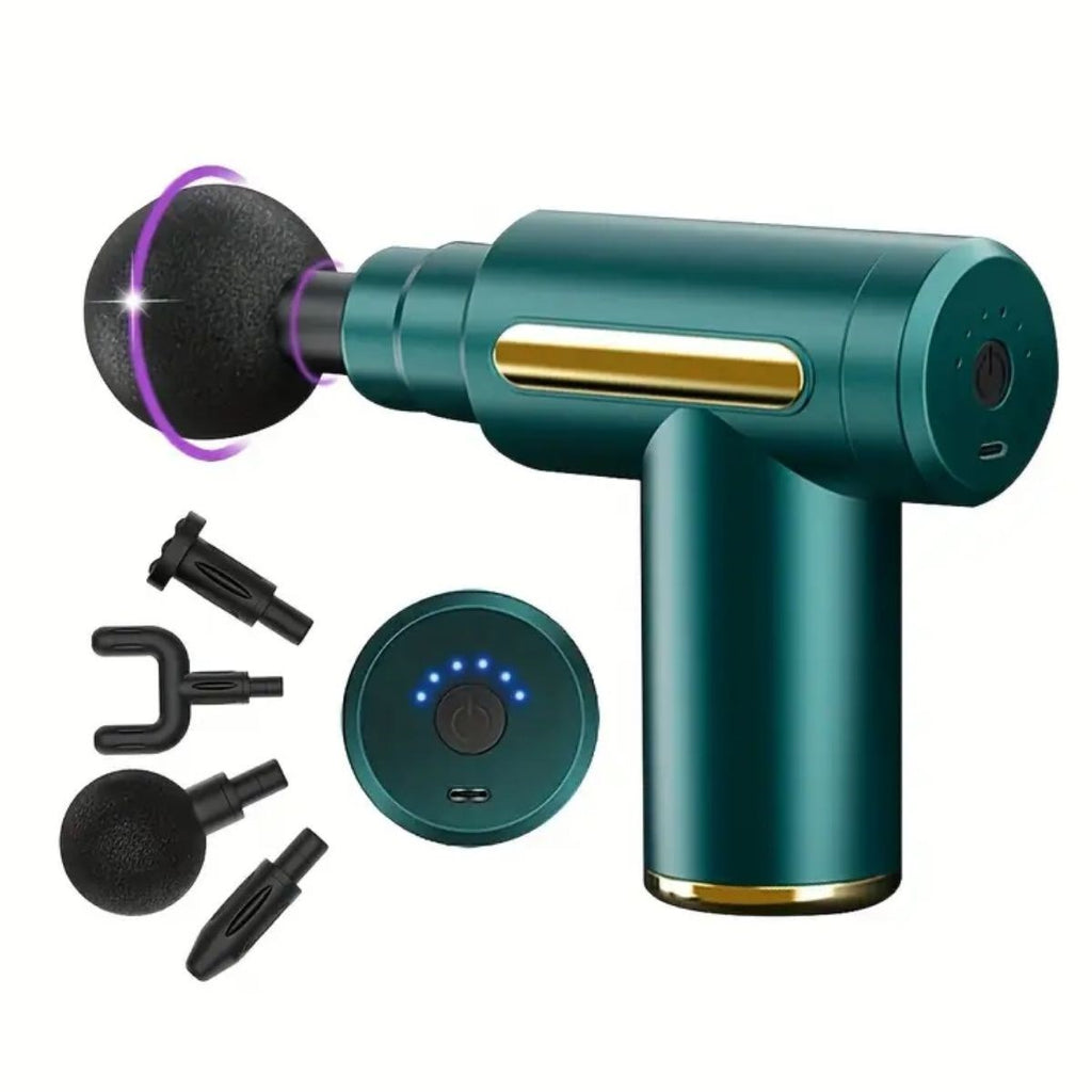 GENEL® 4 Masaj Başlıklı Titreşim, Şarj Edilebilir Küçük Masaj Aleti,Masaj Tabancası